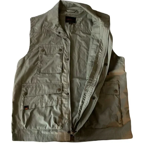 Northwest Territory Vest Mens Small Olive Full Zip Hiking Fishing Outdoors Camp - Picture 3 of 12